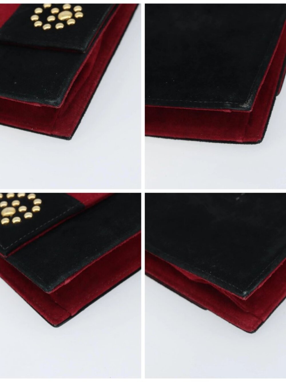 SAINT LAURENT Shoulder Bag Suede Bordeaux Gold Auth 172534 - Picture 14 of 16